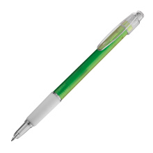 Kunststof pen met rubberen grip, transparant - Topgiving