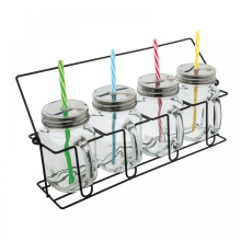 Set van 4 glazen met rietjes RETUMBLER-ARACUJA - Topgiving