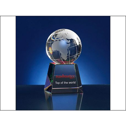 Award 6-hoekig; thema wereld - Topgiving