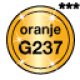 Fluorescerend transparant oranje met glitters G237